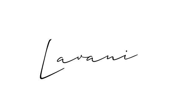 Design your own signature with our free online signature maker. With this signature software, you can create a handwritten (Allison_Script) signature for name Lavani. Lavani signature style 2 images and pictures png