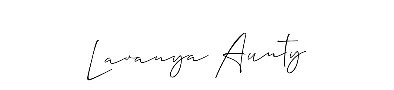 Make a beautiful signature design for name Lavanya Aunty. With this signature (Allison_Script) style, you can create a handwritten signature for free. Lavanya Aunty signature style 2 images and pictures png