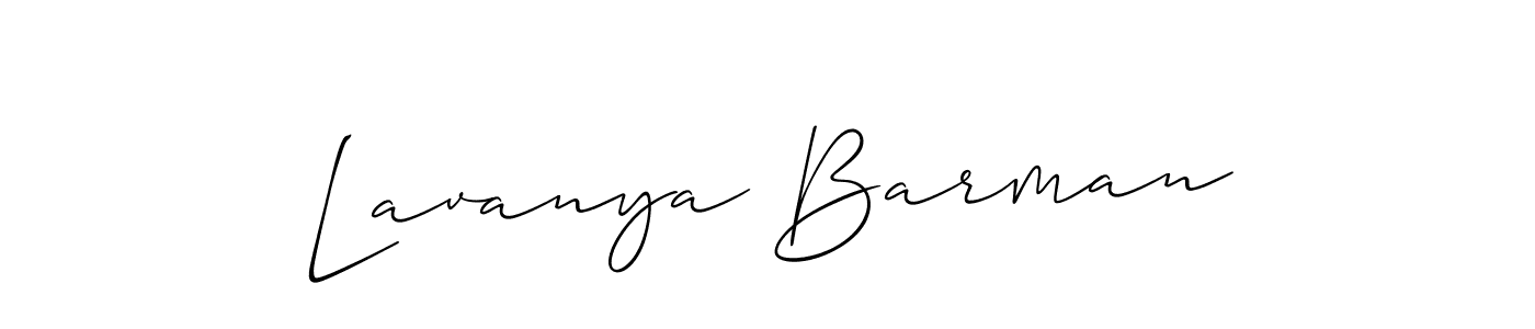 Create a beautiful signature design for name Lavanya Barman. With this signature (Allison_Script) fonts, you can make a handwritten signature for free. Lavanya Barman signature style 2 images and pictures png