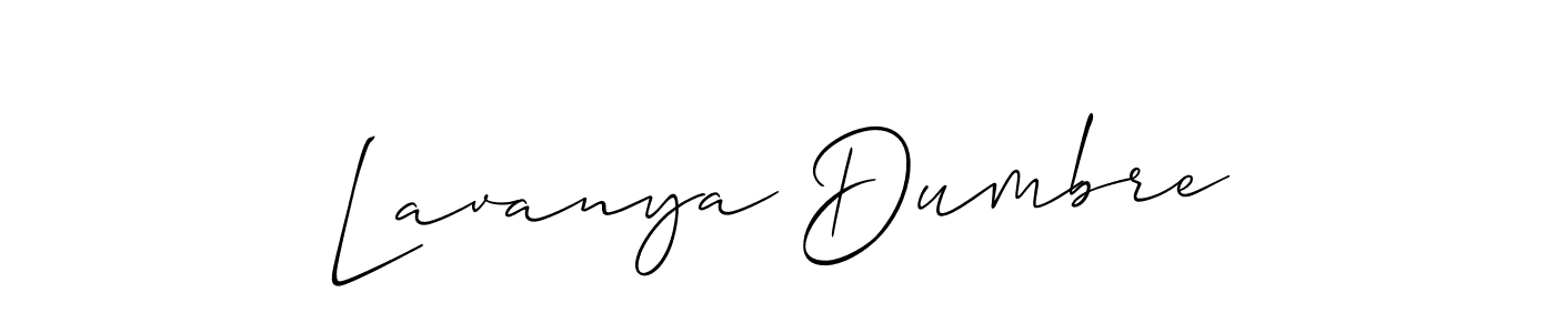 You should practise on your own different ways (Allison_Script) to write your name (Lavanya Dumbre) in signature. don't let someone else do it for you. Lavanya Dumbre signature style 2 images and pictures png