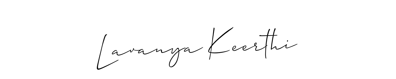 How to make Lavanya Keerthi name signature. Use Allison_Script style for creating short signs online. This is the latest handwritten sign. Lavanya Keerthi signature style 2 images and pictures png