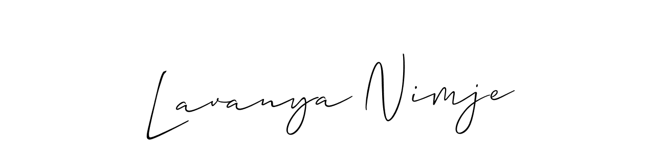 Similarly Allison_Script is the best handwritten signature design. Signature creator online .You can use it as an online autograph creator for name Lavanya Nimje. Lavanya Nimje signature style 2 images and pictures png