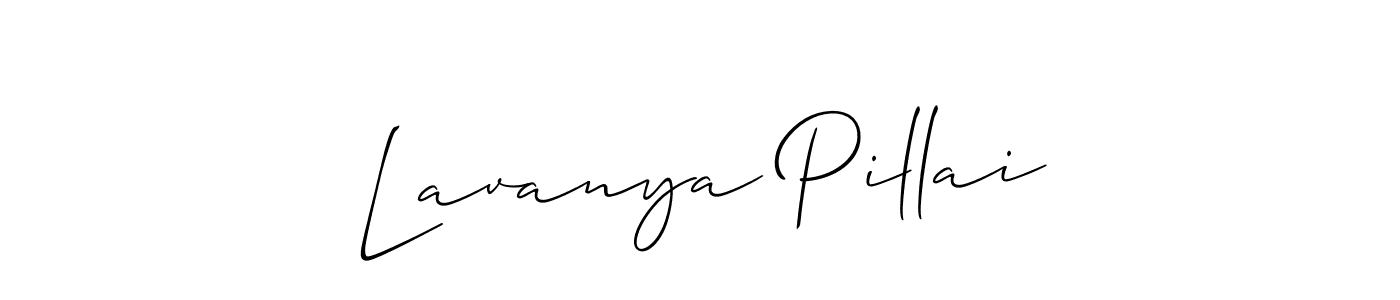 This is the best signature style for the Lavanya Pillai name. Also you like these signature font (Allison_Script). Mix name signature. Lavanya Pillai signature style 2 images and pictures png
