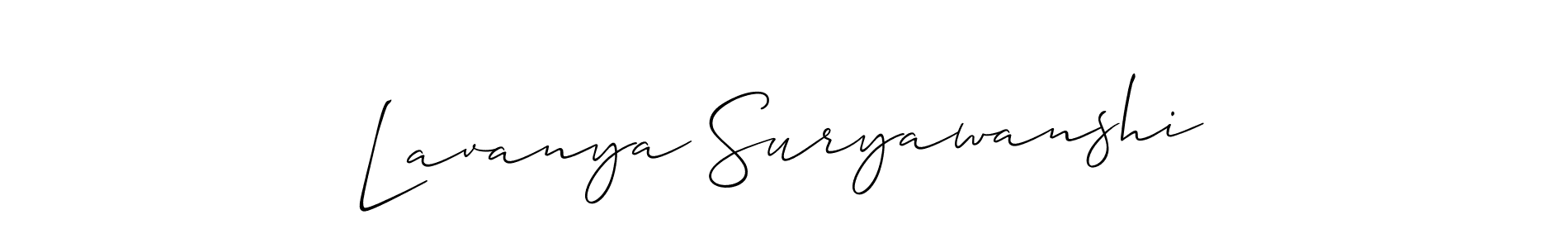 Design your own signature with our free online signature maker. With this signature software, you can create a handwritten (Allison_Script) signature for name Lavanya Suryawanshi. Lavanya Suryawanshi signature style 2 images and pictures png