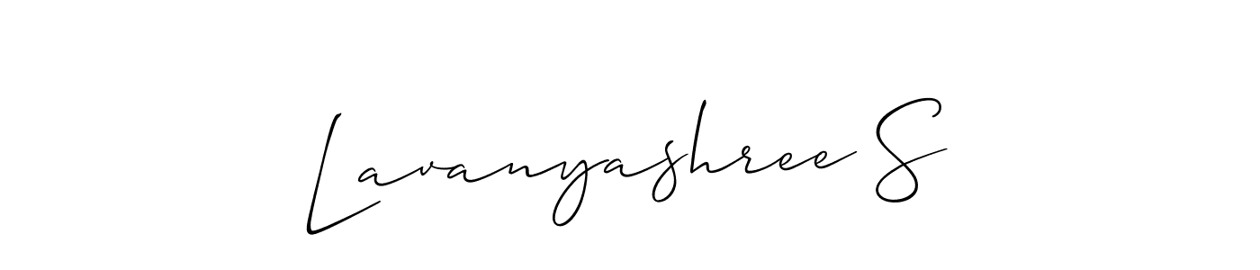 You should practise on your own different ways (Allison_Script) to write your name (Lavanyashree S) in signature. don't let someone else do it for you. Lavanyashree S signature style 2 images and pictures png