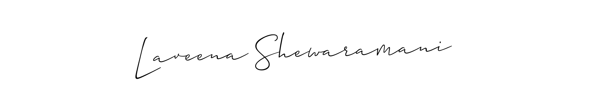 Allison_Script is a professional signature style that is perfect for those who want to add a touch of class to their signature. It is also a great choice for those who want to make their signature more unique. Get Laveena Shewaramani name to fancy signature for free. Laveena Shewaramani signature style 2 images and pictures png