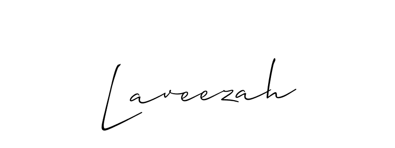 Use a signature maker to create a handwritten signature online. With this signature software, you can design (Allison_Script) your own signature for name Laveezah. Laveezah signature style 2 images and pictures png