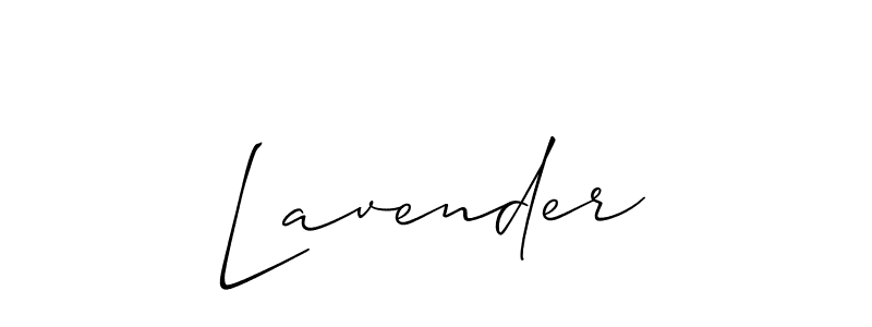 How to make Lavender signature? Allison_Script is a professional autograph style. Create handwritten signature for Lavender name. Lavender signature style 2 images and pictures png