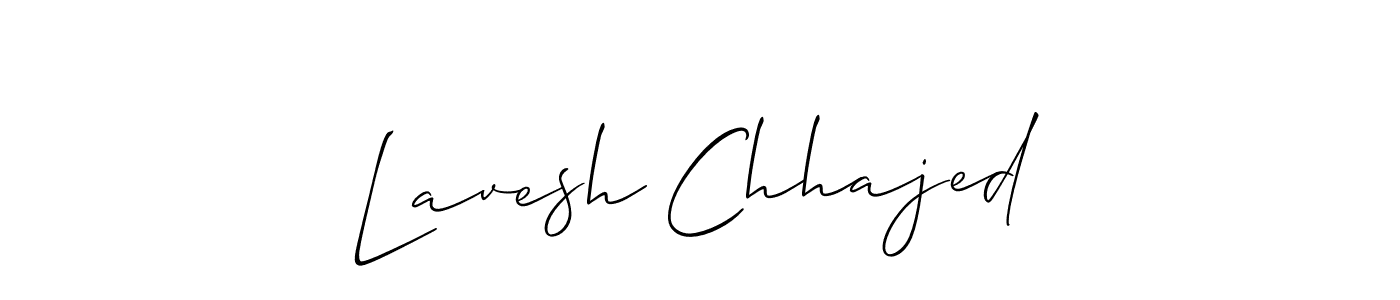 Also we have Lavesh Chhajed name is the best signature style. Create professional handwritten signature collection using Allison_Script autograph style. Lavesh Chhajed signature style 2 images and pictures png