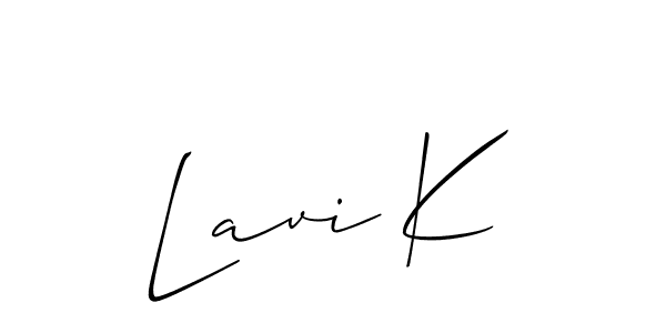 Use a signature maker to create a handwritten signature online. With this signature software, you can design (Allison_Script) your own signature for name Lavi K. Lavi K signature style 2 images and pictures png