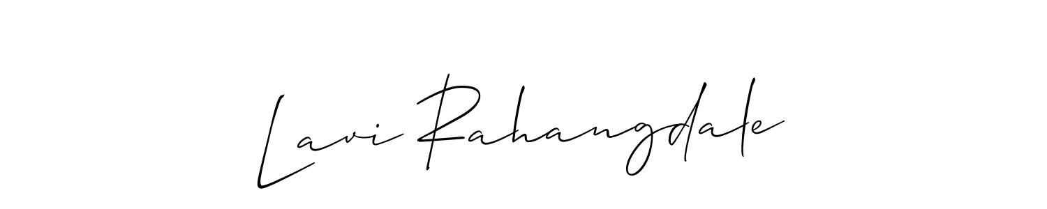 You should practise on your own different ways (Allison_Script) to write your name (Lavi Rahangdale) in signature. don't let someone else do it for you. Lavi Rahangdale signature style 2 images and pictures png