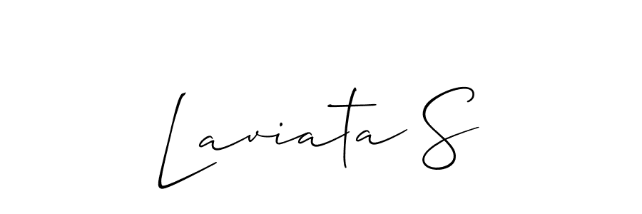 Allison_Script is a professional signature style that is perfect for those who want to add a touch of class to their signature. It is also a great choice for those who want to make their signature more unique. Get Laviata S name to fancy signature for free. Laviata S signature style 2 images and pictures png
