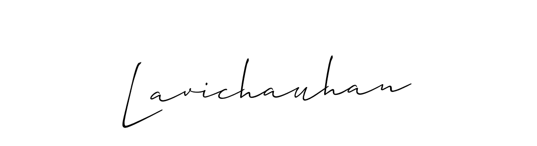 Allison_Script is a professional signature style that is perfect for those who want to add a touch of class to their signature. It is also a great choice for those who want to make their signature more unique. Get Lavichauhan name to fancy signature for free. Lavichauhan signature style 2 images and pictures png