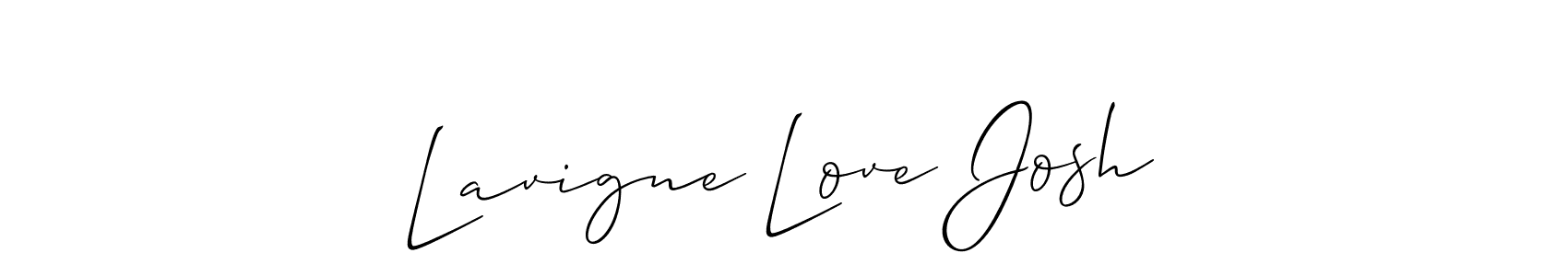 The best way (Allison_Script) to make a short signature is to pick only two or three words in your name. The name Lavigne Love Josh include a total of six letters. For converting this name. Lavigne Love Josh signature style 2 images and pictures png