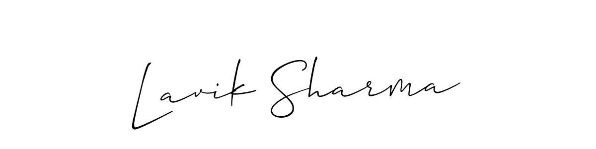 How to make Lavik Sharma name signature. Use Allison_Script style for creating short signs online. This is the latest handwritten sign. Lavik Sharma signature style 2 images and pictures png