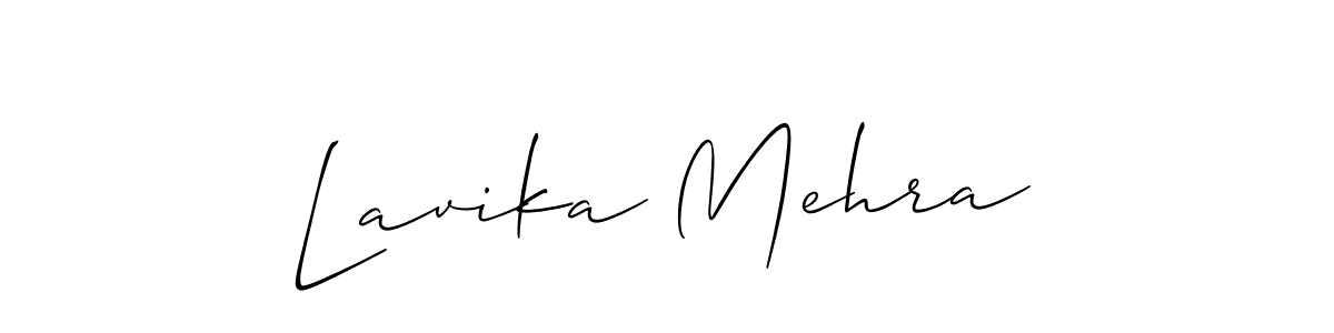 The best way (Allison_Script) to make a short signature is to pick only two or three words in your name. The name Lavika Mehra include a total of six letters. For converting this name. Lavika Mehra signature style 2 images and pictures png