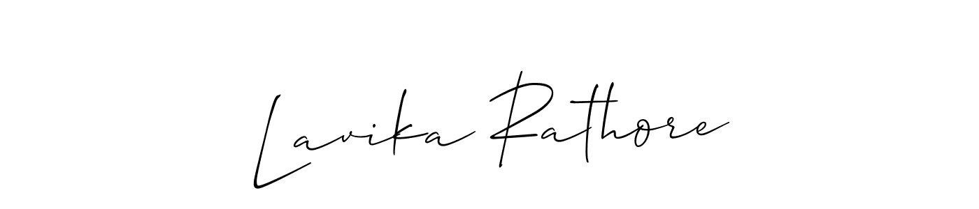 How to make Lavika Rathore name signature. Use Allison_Script style for creating short signs online. This is the latest handwritten sign. Lavika Rathore signature style 2 images and pictures png