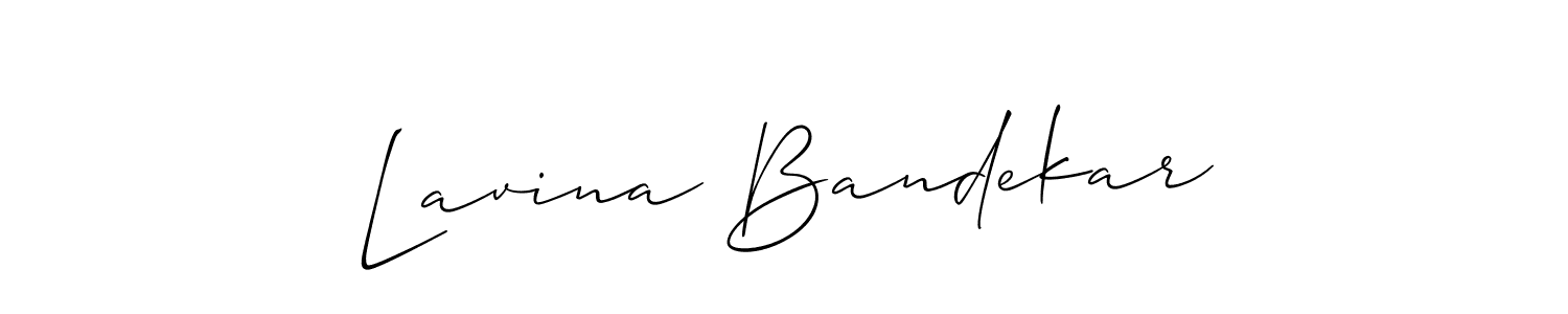 How to make Lavina Bandekar name signature. Use Allison_Script style for creating short signs online. This is the latest handwritten sign. Lavina Bandekar signature style 2 images and pictures png