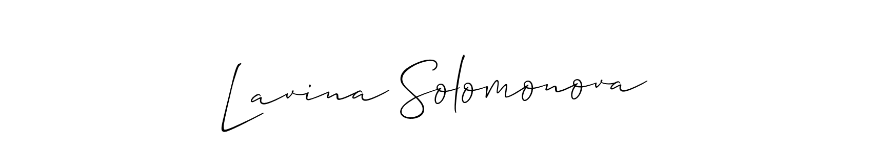 How to Draw Lavina Solomonova signature style? Allison_Script is a latest design signature styles for name Lavina Solomonova. Lavina Solomonova signature style 2 images and pictures png
