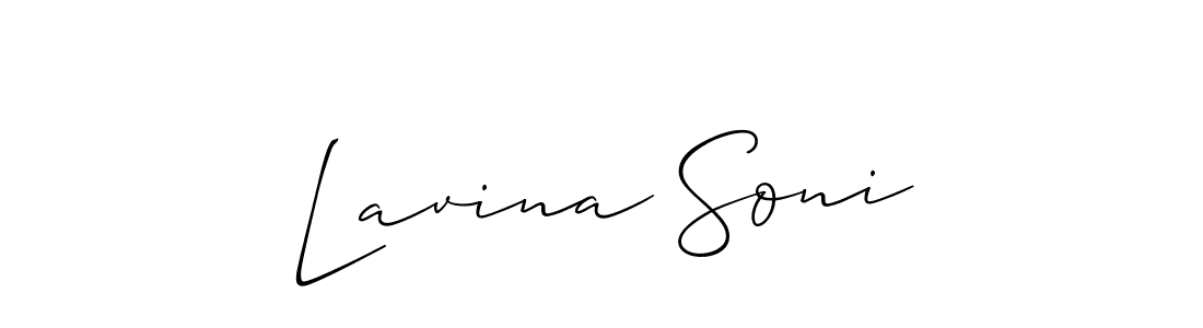 Make a short Lavina Soni signature style. Manage your documents anywhere anytime using Allison_Script. Create and add eSignatures, submit forms, share and send files easily. Lavina Soni signature style 2 images and pictures png