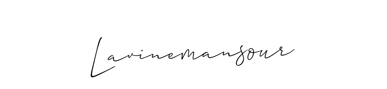 Allison_Script is a professional signature style that is perfect for those who want to add a touch of class to their signature. It is also a great choice for those who want to make their signature more unique. Get Lavinemansour name to fancy signature for free. Lavinemansour signature style 2 images and pictures png