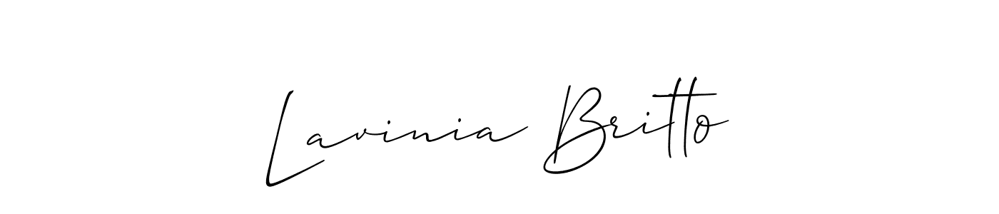 Design your own signature with our free online signature maker. With this signature software, you can create a handwritten (Allison_Script) signature for name Lavinia Britto. Lavinia Britto signature style 2 images and pictures png