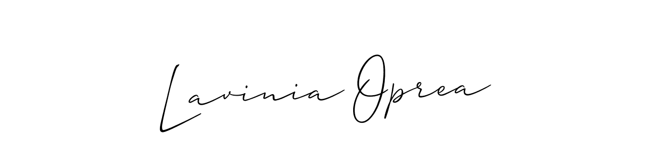 Create a beautiful signature design for name Lavinia Oprea. With this signature (Allison_Script) fonts, you can make a handwritten signature for free. Lavinia Oprea signature style 2 images and pictures png