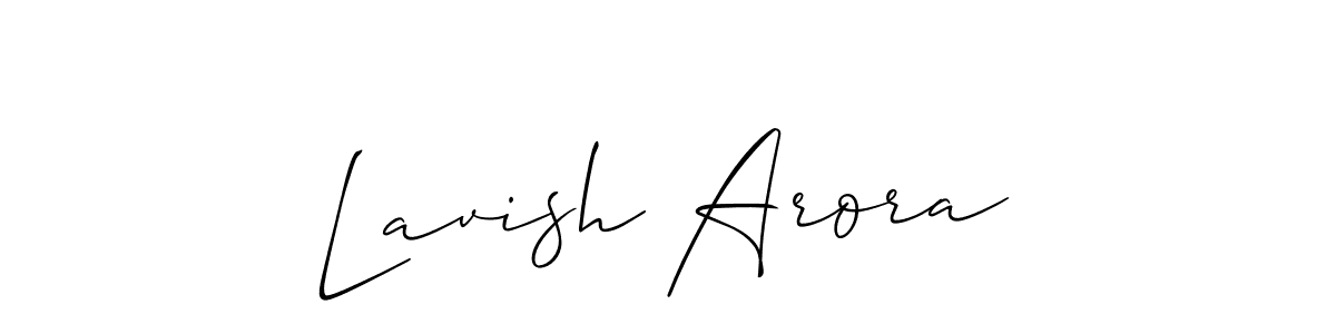 Create a beautiful signature design for name Lavish Arora. With this signature (Allison_Script) fonts, you can make a handwritten signature for free. Lavish Arora signature style 2 images and pictures png