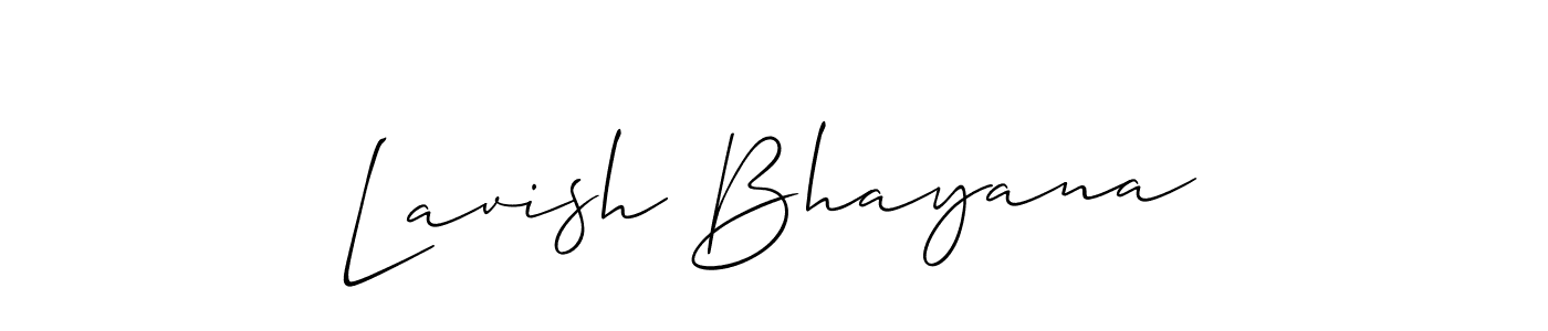 Use a signature maker to create a handwritten signature online. With this signature software, you can design (Allison_Script) your own signature for name Lavish Bhayana. Lavish Bhayana signature style 2 images and pictures png