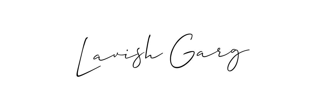 How to make Lavish Garg name signature. Use Allison_Script style for creating short signs online. This is the latest handwritten sign. Lavish Garg signature style 2 images and pictures png