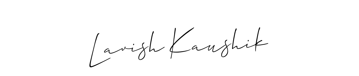 Lavish Kaushik stylish signature style. Best Handwritten Sign (Allison_Script) for my name. Handwritten Signature Collection Ideas for my name Lavish Kaushik. Lavish Kaushik signature style 2 images and pictures png