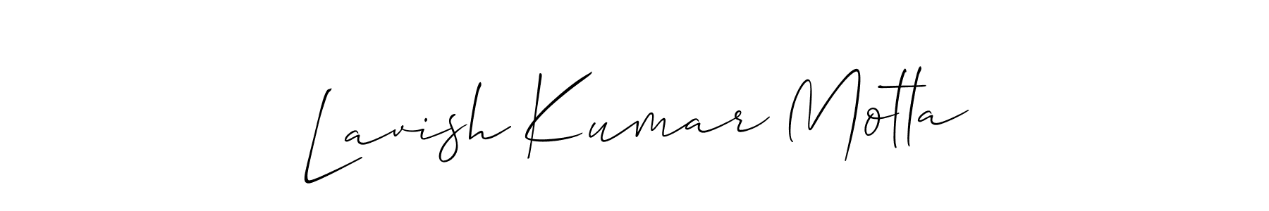 Make a short Lavish Kumar Motla signature style. Manage your documents anywhere anytime using Allison_Script. Create and add eSignatures, submit forms, share and send files easily. Lavish Kumar Motla signature style 2 images and pictures png
