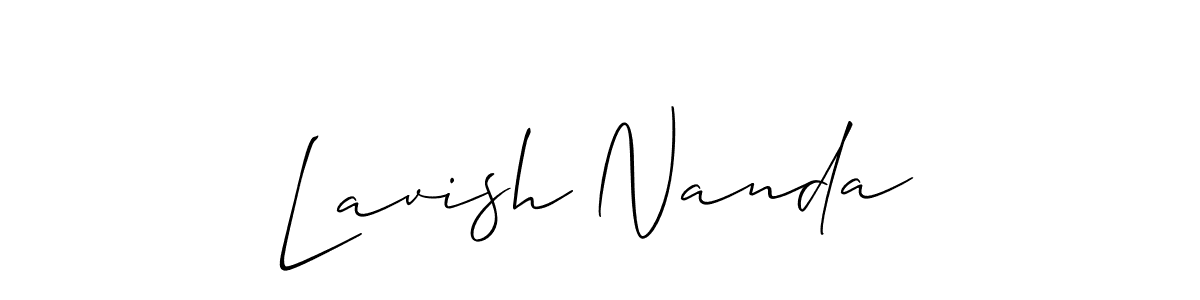 How to make Lavish Nanda signature? Allison_Script is a professional autograph style. Create handwritten signature for Lavish Nanda name. Lavish Nanda signature style 2 images and pictures png