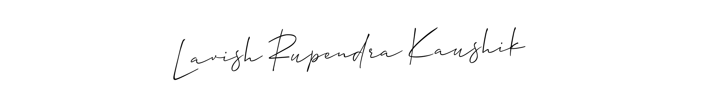 Create a beautiful signature design for name Lavish Rupendra Kaushik. With this signature (Allison_Script) fonts, you can make a handwritten signature for free. Lavish Rupendra Kaushik signature style 2 images and pictures png