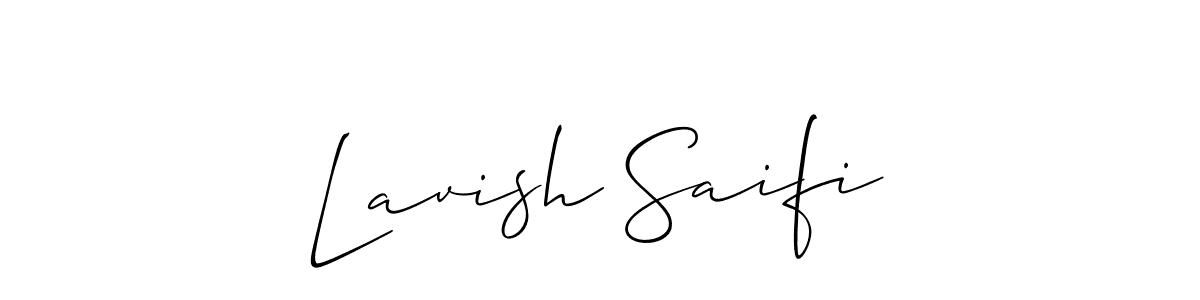 Use a signature maker to create a handwritten signature online. With this signature software, you can design (Allison_Script) your own signature for name Lavish Saifi. Lavish Saifi signature style 2 images and pictures png