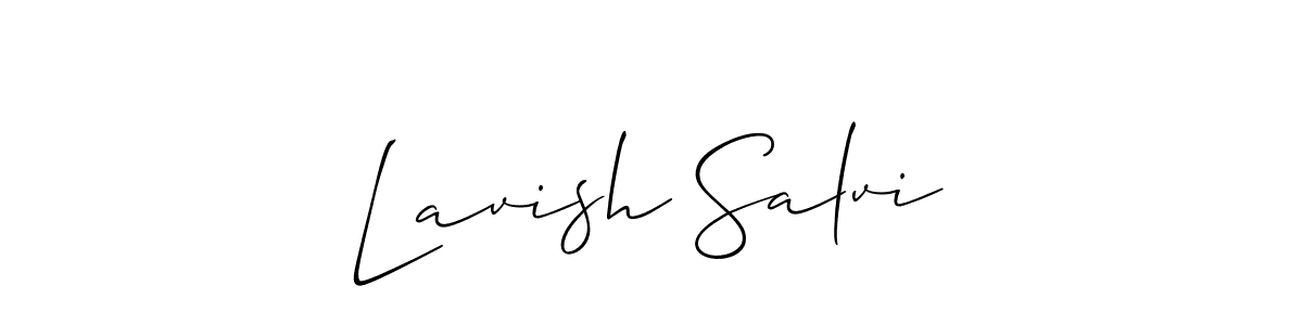 How to Draw Lavish Salvi signature style? Allison_Script is a latest design signature styles for name Lavish Salvi. Lavish Salvi signature style 2 images and pictures png