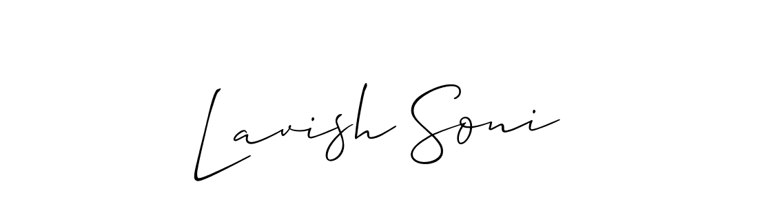 Create a beautiful signature design for name Lavish Soni. With this signature (Allison_Script) fonts, you can make a handwritten signature for free. Lavish Soni signature style 2 images and pictures png