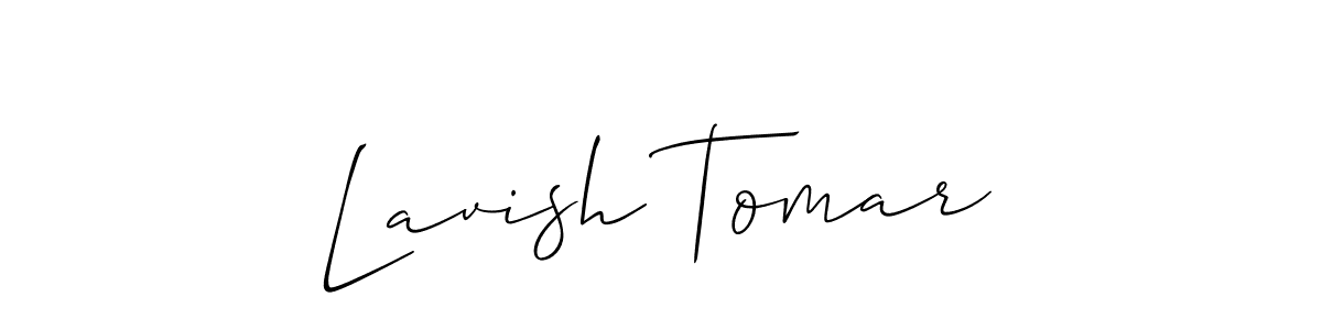 if you are searching for the best signature style for your name Lavish Tomar. so please give up your signature search. here we have designed multiple signature styles  using Allison_Script. Lavish Tomar signature style 2 images and pictures png