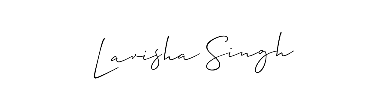 Allison_Script is a professional signature style that is perfect for those who want to add a touch of class to their signature. It is also a great choice for those who want to make their signature more unique. Get Lavisha Singh name to fancy signature for free. Lavisha Singh signature style 2 images and pictures png