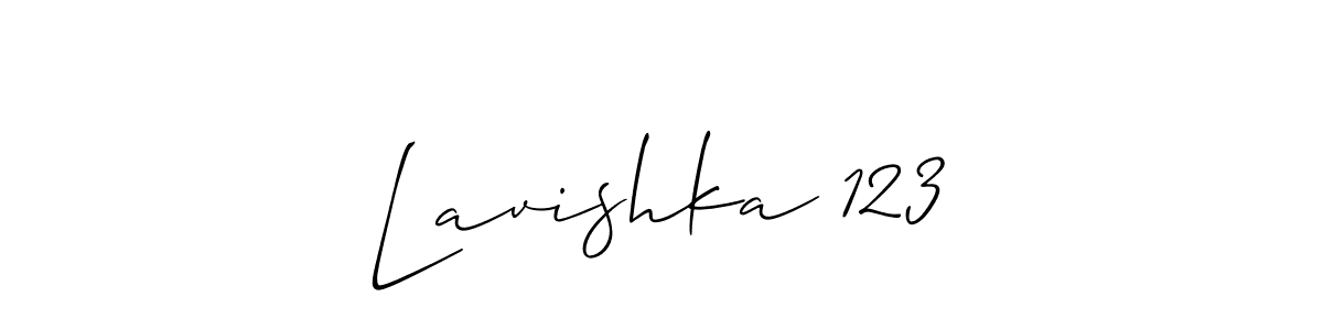 Make a beautiful signature design for name Lavishka 123. With this signature (Allison_Script) style, you can create a handwritten signature for free. Lavishka 123 signature style 2 images and pictures png