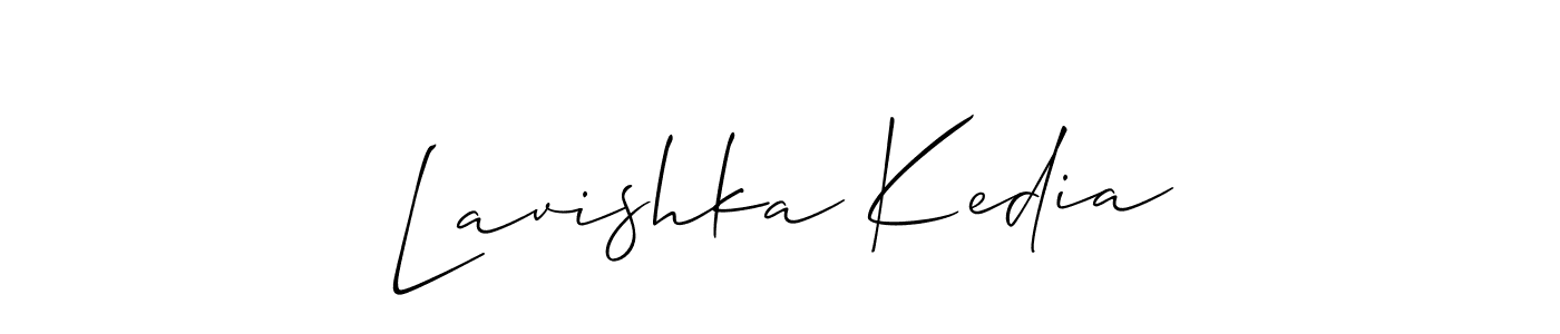 Design your own signature with our free online signature maker. With this signature software, you can create a handwritten (Allison_Script) signature for name Lavishka Kedia. Lavishka Kedia signature style 2 images and pictures png