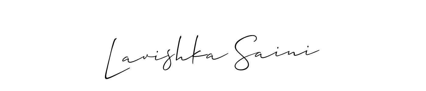 How to Draw Lavishka Saini signature style? Allison_Script is a latest design signature styles for name Lavishka Saini. Lavishka Saini signature style 2 images and pictures png