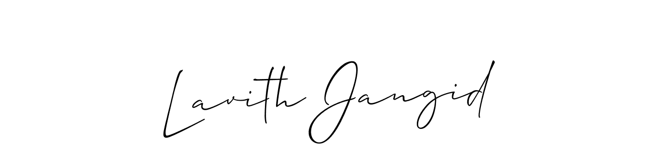 Design your own signature with our free online signature maker. With this signature software, you can create a handwritten (Allison_Script) signature for name Lavith Jangid. Lavith Jangid signature style 2 images and pictures png