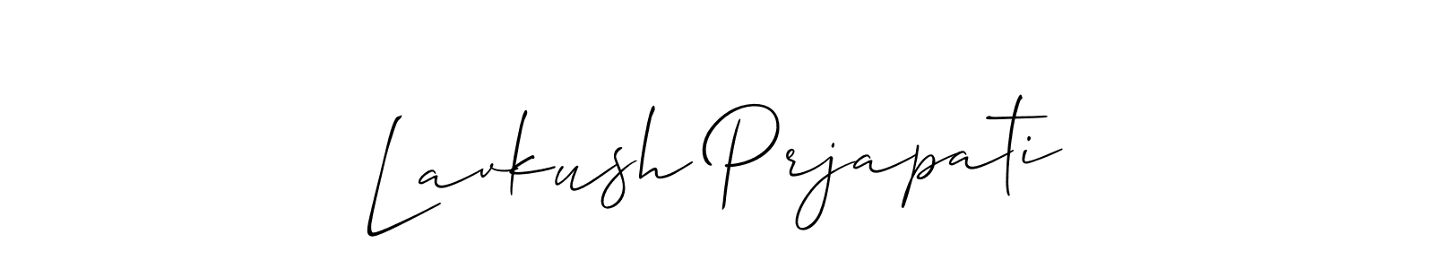 Use a signature maker to create a handwritten signature online. With this signature software, you can design (Allison_Script) your own signature for name Lavkush Prjapati. Lavkush Prjapati signature style 2 images and pictures png