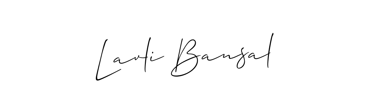 Create a beautiful signature design for name Lavli Bansal. With this signature (Allison_Script) fonts, you can make a handwritten signature for free. Lavli Bansal signature style 2 images and pictures png