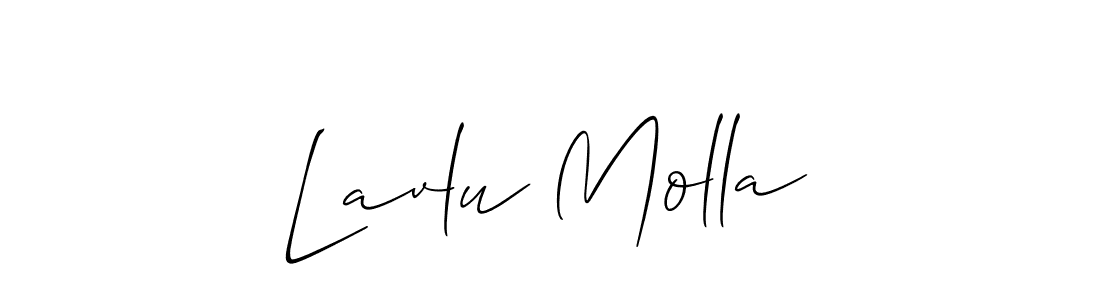 This is the best signature style for the Lavlu Molla name. Also you like these signature font (Allison_Script). Mix name signature. Lavlu Molla signature style 2 images and pictures png