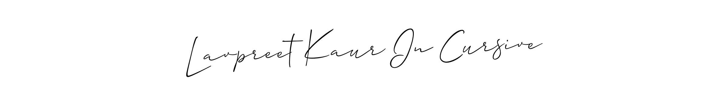 How to make Lavpreet Kaur In Cursive name signature. Use Allison_Script style for creating short signs online. This is the latest handwritten sign. Lavpreet Kaur In Cursive signature style 2 images and pictures png
