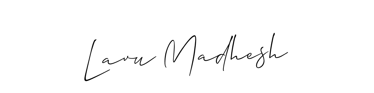 Allison_Script is a professional signature style that is perfect for those who want to add a touch of class to their signature. It is also a great choice for those who want to make their signature more unique. Get Lavu Madhesh name to fancy signature for free. Lavu Madhesh signature style 2 images and pictures png