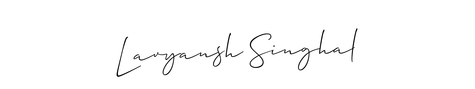 Create a beautiful signature design for name Lavyansh Singhal. With this signature (Allison_Script) fonts, you can make a handwritten signature for free. Lavyansh Singhal signature style 2 images and pictures png