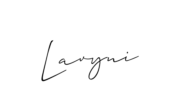 Use a signature maker to create a handwritten signature online. With this signature software, you can design (Allison_Script) your own signature for name Lavyni. Lavyni signature style 2 images and pictures png